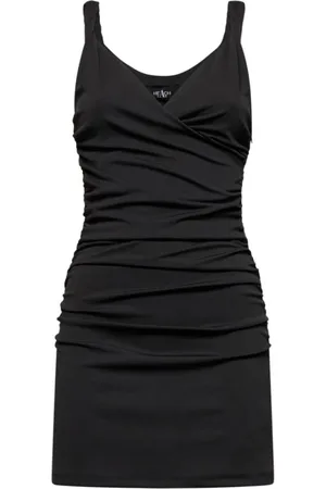 Silvian Heach Kleedjes, Dames, Zwart, 2Xs, Polyester, Mini jurk met zijdelingse draperieën