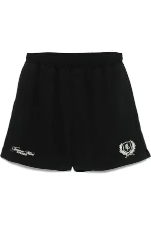 Represent Korte broeken, Heren, Zwart, L, Zwarte Elastische Taille Shorts met Zakken