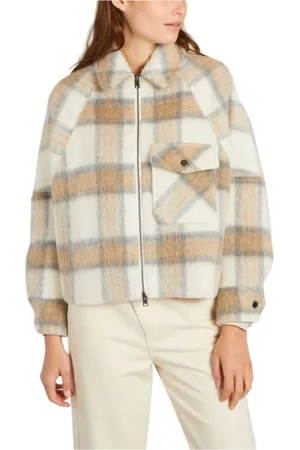 Woolrich Jassen, Dames, Veelkleurig, M, Wol, Gezellige Tartan Wol Overshirt