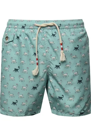MC2 SAINT BARTH Badkleding, Heren, Groen, L, Zee Kleding All-Over Print Zwembroek
