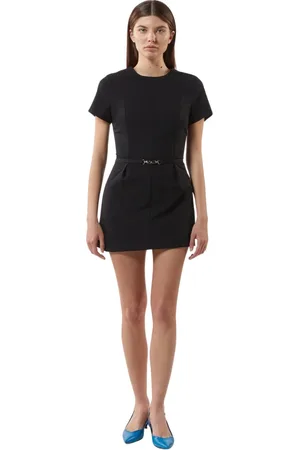 Silvian Heach Kleedjes, Dames, Zwart, 2Xs, Polyester, Korte jurk met decoratieve riem