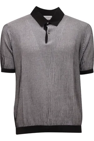 BALLANTYNE Tops, Heren, Zwart, S, Polo Neck Pullover -White Shirt