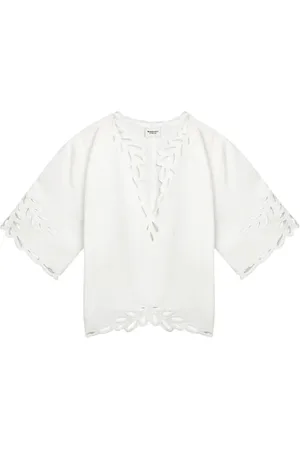Isabel Marant Blouses & Shirts, Dames, Wit, S, Katoen, Witte Boho Top Shana
