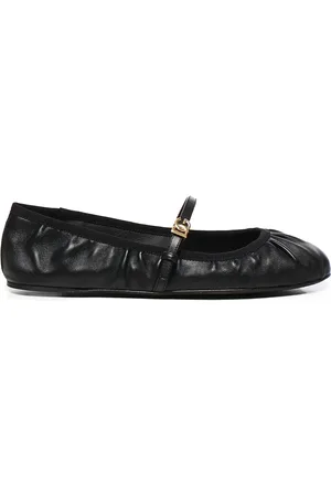 Dolce & Gabbana Schoenen, Dames, Zwart, 41 EU, Zwarte platte schoenen met logo gesp