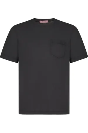 DRUMOHR Tops, Heren, Zwart, S, Katoen, Zwart T-shirt met borstzak