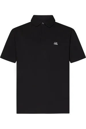 C.P. Company Tops, Heren, Zwart, XL, Katoen, Zwart Poloshirt Stretch Katoen Pique