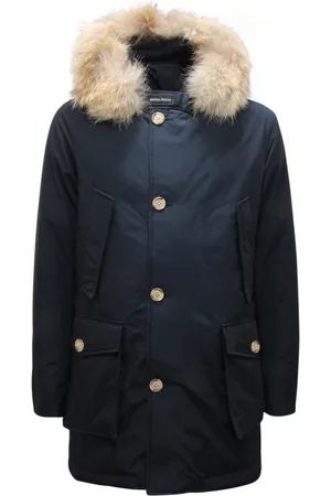 Woolrich Jassen, Heren, Blauw, 2Xl, Katoen, Arctische Afneembare Parka Jas in Blauw