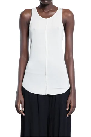 THOM KROM Tops, Dames, Wit, S, Geribbelde Mouwloze Tanktop