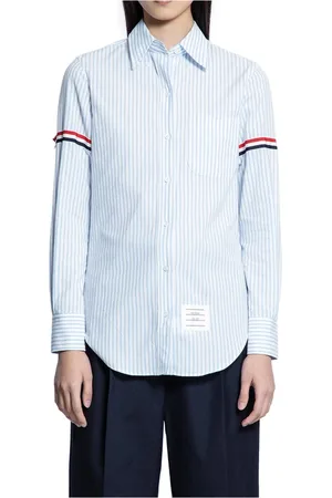 Thom Browne Blouses & Shirts, Dames, Blauw, S, Katoen, Multicolor Katoenen Button Down Shirt