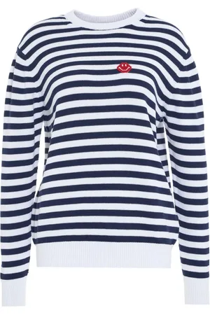 JOSHUA SANDERS Truien, Dames, Blauw, M, Gebreide trui met strepen