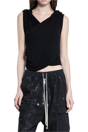 THOM KROM Tops, Dames, Zwart, XS, Zwart Vortex Jersey V-Hals Top