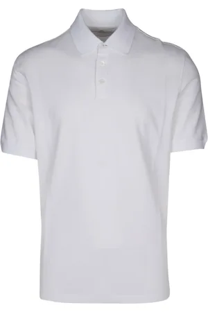 Brunello Cucinelli Tops, Heren, Wit, L, Polo Shirt met Korte Mouwen