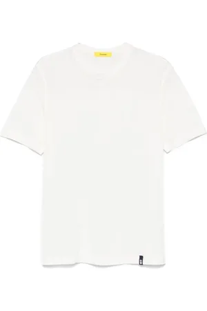 DRUMOHR Tops, Heren, Wit, S, Katoen, Wit Crewneck T-shirt met Logo Label