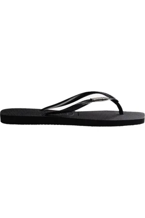 Havaianas Schoenen, Dames, Zwart, 39 EU, Metallic Square Logo Flip Flops