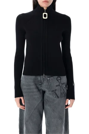 J.W.Anderson Truien, Dames, Zwart, L, Katoen, Fitted Zip-Up Vest