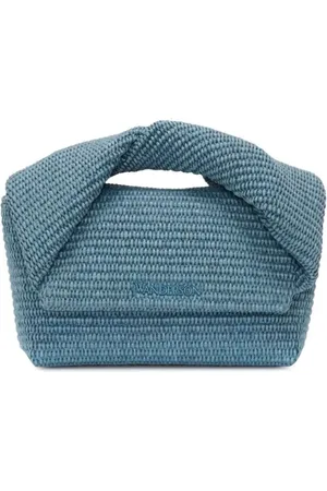J.W.Anderson Tassen, Dames, Blauw, ONE Size, Medium Twister Raffia Tote Bag
