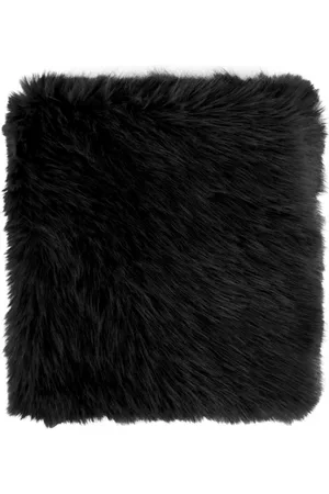 V°73 Accessoires, Dames, Zwart, ONE Size, Zwarte Synthetische Bont Stola met Logo