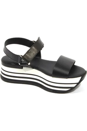 Hogan Schoenen, Dames, Zwart, 40 EU, Gesp sandaal schoenen