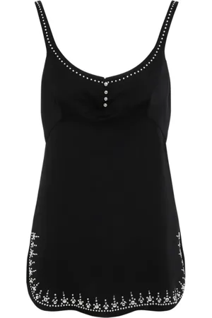 Paco rabanne Tops, Dames, Zwart, S, Polyester, Elegante Zwarte Jurk Aw 24