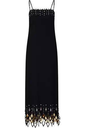 Paco rabanne Kleedjes, Dames, Zwart, M, Polyester, Zwarte jurk met uitsparingen
