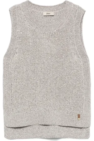 HERNO Jassen, Dames, Grijs, S, Gebreid Vest