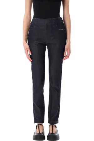 Marni Jeans, Dames, Blauw, M, Denim, Blauw Zwart Stretch Denim Slim Fit Jeans