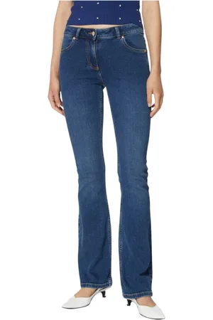Silvian Heach Jeans, Dames, Blauw, W24, Katoen, Bootcut jeans met decoratieve details