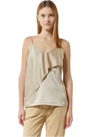 Silvian Heach Tops, Dames, , S, Satijn, Satijnen top met ruche