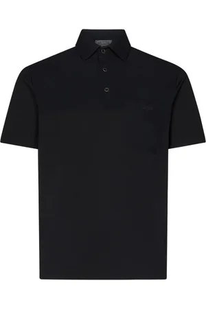 HERNO Tops, Heren, Zwart, XL, Katoen, Zwarte Poloshirt Kortmouw Ontwerp