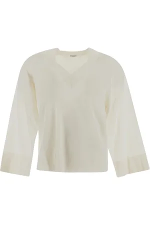 Malo Truien, Dames, Wit, XS, Katoen, V-hals trui voor vrouwen in wit