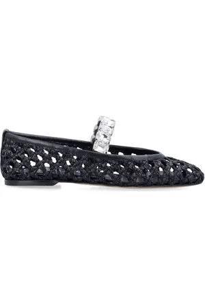 Casadei Schoenen, Dames, Zwart, 36 EU, Leer, Zwarte Gesloten Balletschoenen met Kristallen