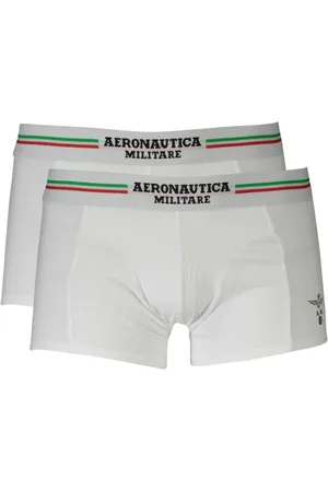 Aeronautica Militare Ondergoed, Heren, Wit, L, Katoen, Katoenen Boxershorts, Elastische Tailleband, Logo