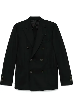 LARDINI Jassen, Heren, Zwart, 2Xl, Wol, Wollen Double-Breasted Blazer