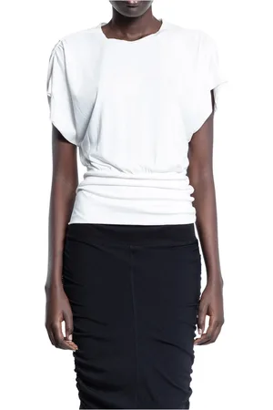 THOM KROM Tops, Dames, Wit, XS, Katoen, Witte Katoenen Jersey Ronde Hals Top