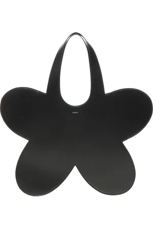 COPERNI Tassen, Dames, Zwart, ONE Size, Leer, Zwarte Leren Bloem Handtas