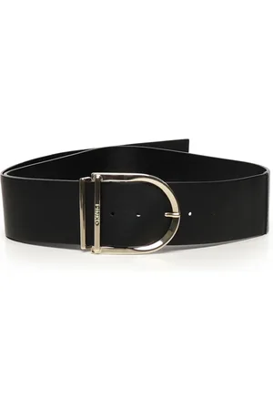 Pinko Accessoires, Dames, Zwart, S, Cheyenne Leren Riem in Wit