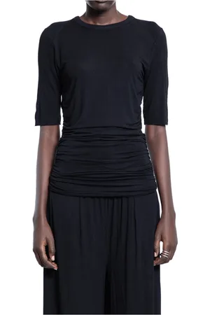 THOM KROM Tops, Dames, Zwart, M, Zwart Vortex Jersey T-Shirt