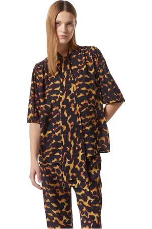 Silvian Heach Blouses & Shirts, Dames, Bruin, M, Blouse met dierenprint