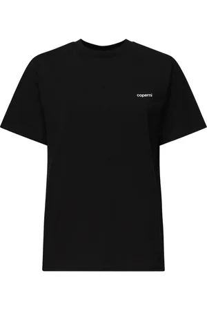 COPERNI Tops, Dames, Zwart, M, Katoen, Zwarte Logo Boxy T-shirt