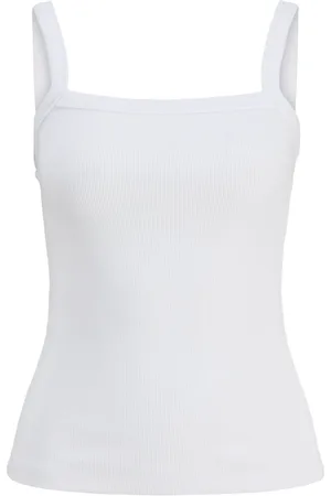 JACK & JONES Tops, Dames, Wit, M, Ribtop Bright