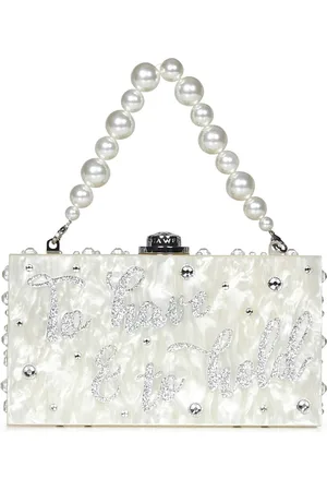 SOPHIA WEBSTER Tassen, Dames, Wit, ONE Size, Witte Clutch Tas Ss 25