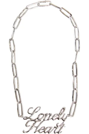 Jil Sander Accessoires, Dames, Grijs, ONE Size, Hart Hanger Zilveren Toon Ketting