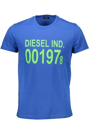 Diesel Tops, Heren, Blauw, 2Xl, Katoen, Blauw Katoenen Casual T-shirt