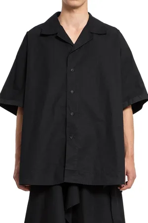 CRAIG GREEN Overhemden, Heren, Zwart, S, Zwarte Handdoek Shirt met Inkeping Kraag