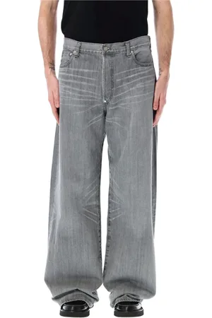 JUNYA WATANABE Jeans, Heren, Grijs, M, Katoen, Grijze Oversized Wide Leg Jeans