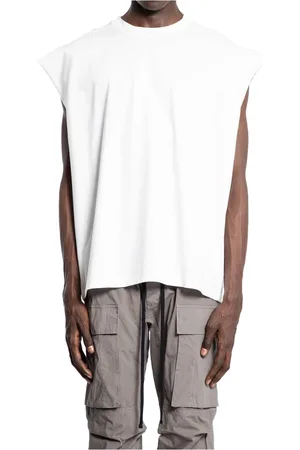 THOM KROM Tops, Heren, Wit, XL, Katoen, Witte Katoenen Tanktop