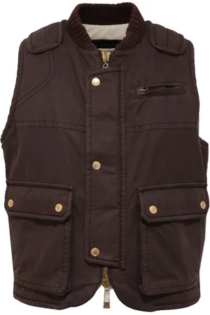 Dsquared2 Jassen, Heren, Bruin, M, Polyester, Stijlvolle Italiaanse jas zonder mouwen