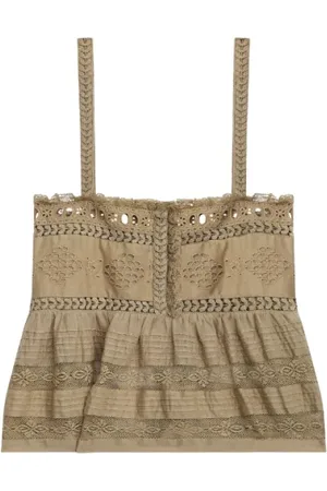 Isabel Marant Tops, Dames, Bruin, L, Denys Top in Licht Khaki