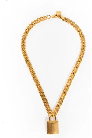 Tom Ford Accessoires, Heren, Geel, ONE Size, Hangslot Hanger Gouden Ketting Sieraden