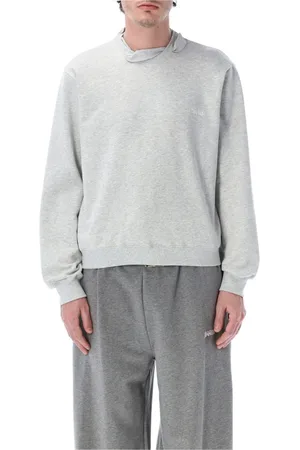 MAGLIANO Sweatshirts & Hoodies, Heren, Grijs, M, Katoen, Grijze Gebreide Gym Sweatshirt Ss 25